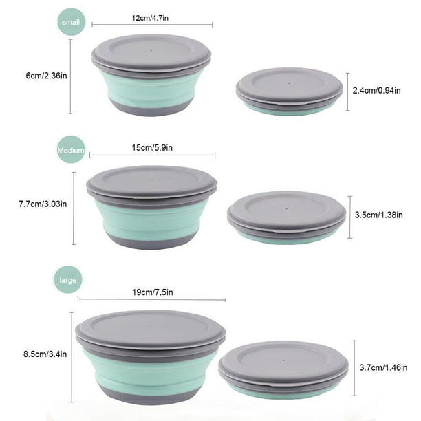 Details about  / 3Pcs//Set Bowl Sets Silicone Folding Lunch Box Folding Bowl Portable Silicon R1O4